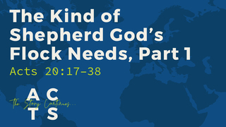 The Kind of Shepherd God's Flock Needs, Part 1