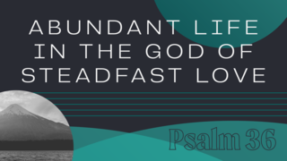Abundant Life In The God Of Steadfast Love