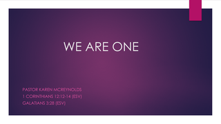 We Are One