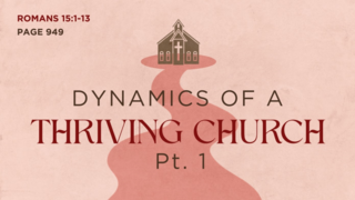 Dynamics of a Thriving Church, part 1 (Romans 15:1-13)